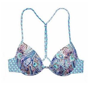 Victoria Secret Blue Paisley Tassel Bikini Top 🦋
